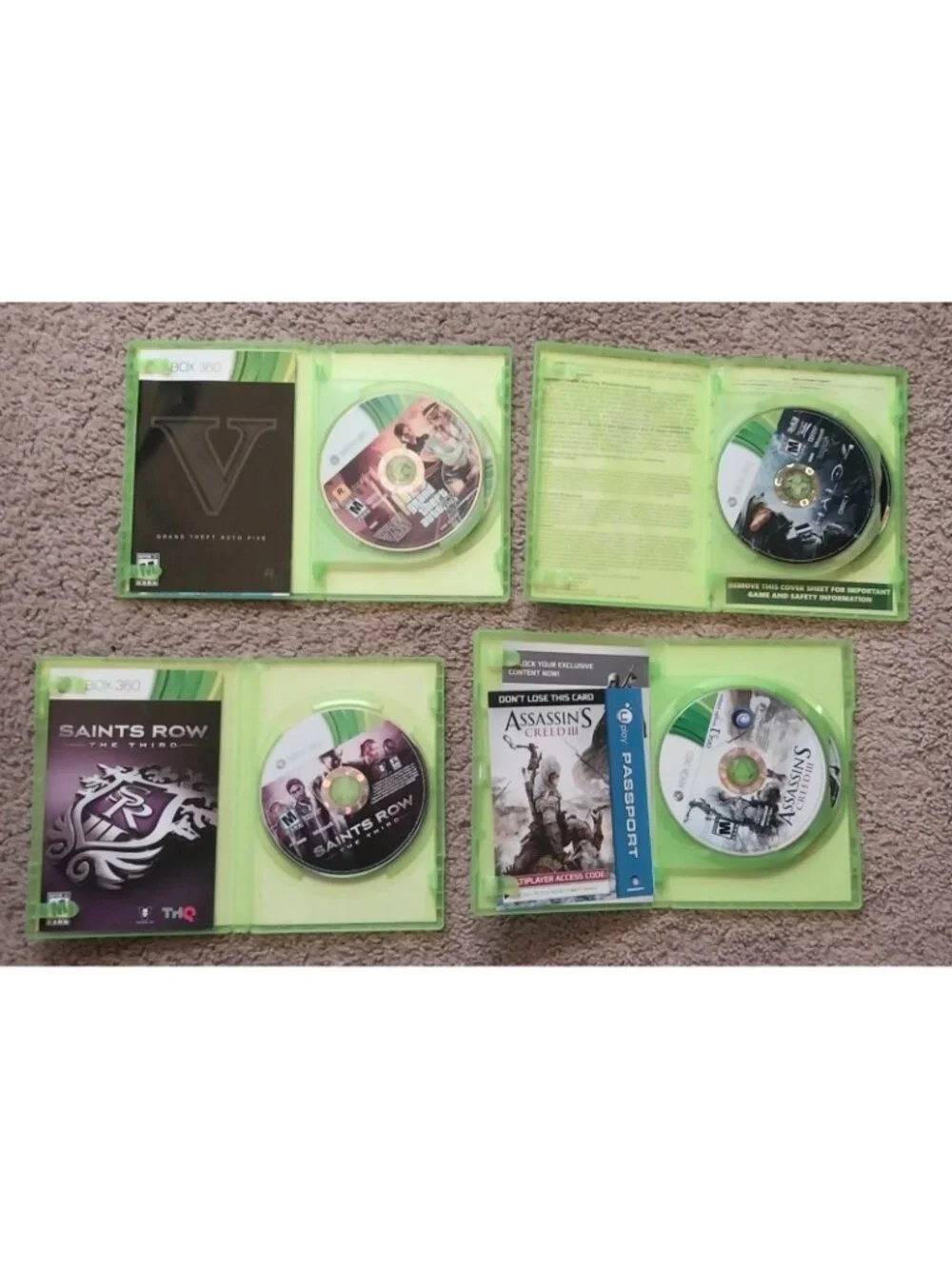 Xbox 360 Games Lot GTA 5 Saints Row 3 Halo  Assassins Creed 3